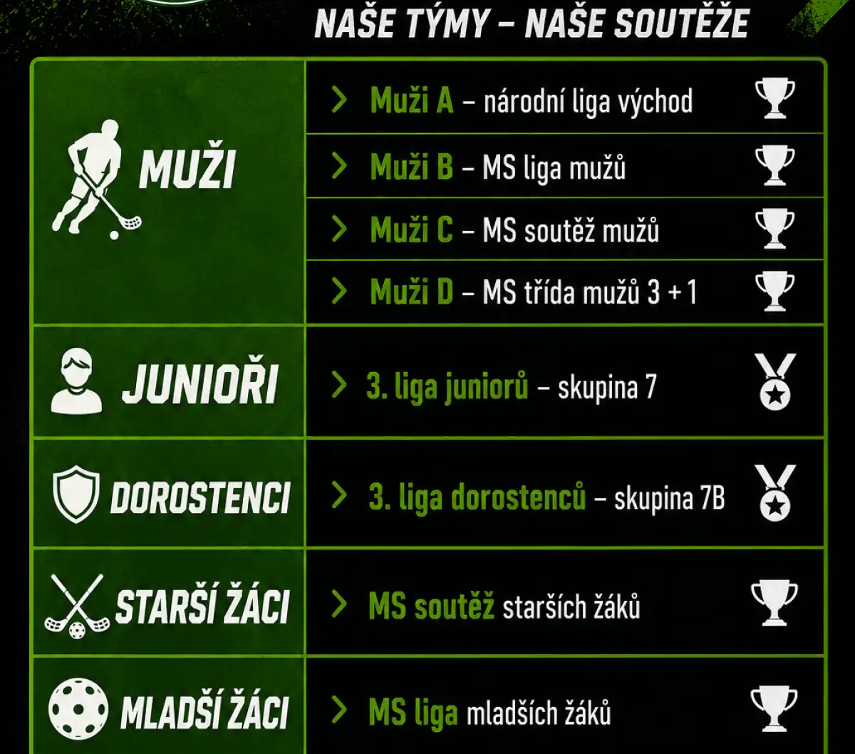 Naše týmy - naše soutěže